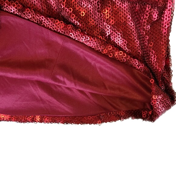 Monique Lhuillier NWT $550 Metallic Red Sequin Sexy Open Back Mini Dress Size 10 - Picture 7 of 10